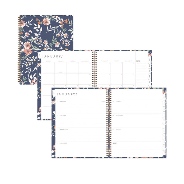 Blue Sky® One Tree Planted Effie Weekly/Monthly Planner, Floral Artwork, 11" x 8.5", Blue/Peach/Green Cover, 12-Month (Jan-Dec): 2026 (BLS138325) Each