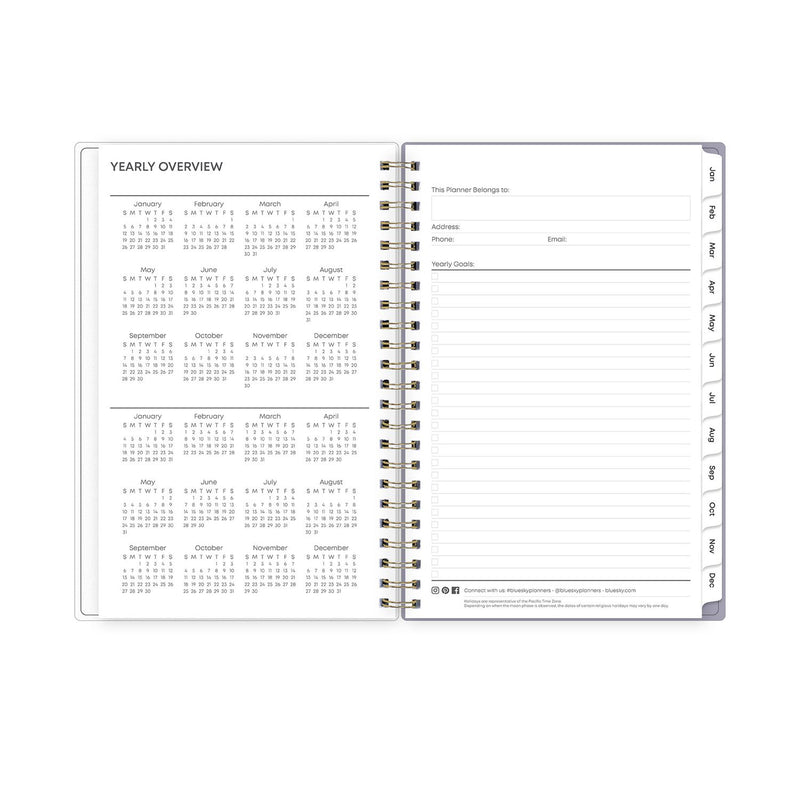 Blue Sky® Tula Weekly/Monthly Planner, Floral Artwork, 8" x 5", Purple/Pink/White Cover, 12-Month (Jan to Dec): 2026 (BLS143974) Each