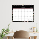 Blue Sky® Neveah Monthly Wall Calendar, Floral Artwork, 11" x 8.75", White/Black/Pink Sheets, 12-Month (Jan to Dec): 2026 (BLS139941) Each