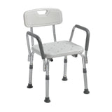 drive™ Bath Bench Padded Removable Arms Aluminum Frame With Backrest 16 Inch Seat Width 300 lbs. Weight Capacity (1032859_EA) 1/EA