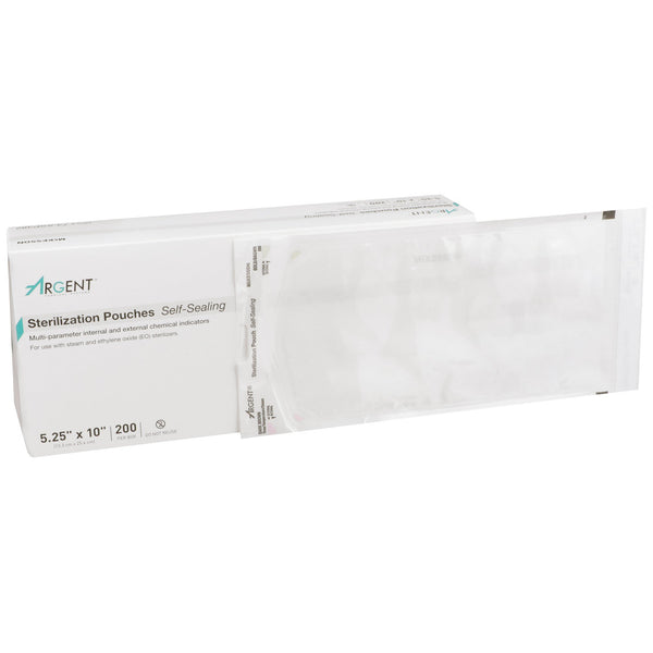 McKesson Argent™ Sure-Check® Sterilization Pouch Ethylene Oxide (EO) Gas / Steam 5-1/4 X 10 Inch Transparent / Blue Self Seal Paper / Film (524880_CS) 2000/CS