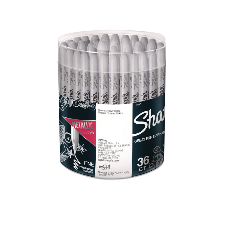 Sharpie Metallic Fine Point Permanent Markers, Metallic Silver, 36/Pack (SAN9597) Each