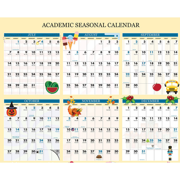 House of Doolittle™ Recycled Academic Seasonal Laminated Wall Calendar, Illustrated Seasons, 24 x 37, 12-Month (July to June), 2025 to 2026 (HOD39835) Each