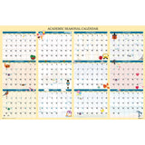 House of Doolittle™ Recycled Academic Seasonal Laminated Wall Calendar, Illustrated Seasons, 24 x 37, 12-Month (July to June), 2025 to 2026 (HOD39835) Each