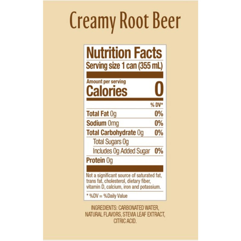 Zevia® Zero Sugar Naturally Sweetened Soda, Creamy Root Beer, 12 oz Can, 12/Carton (ZEV0190512) Case of 12