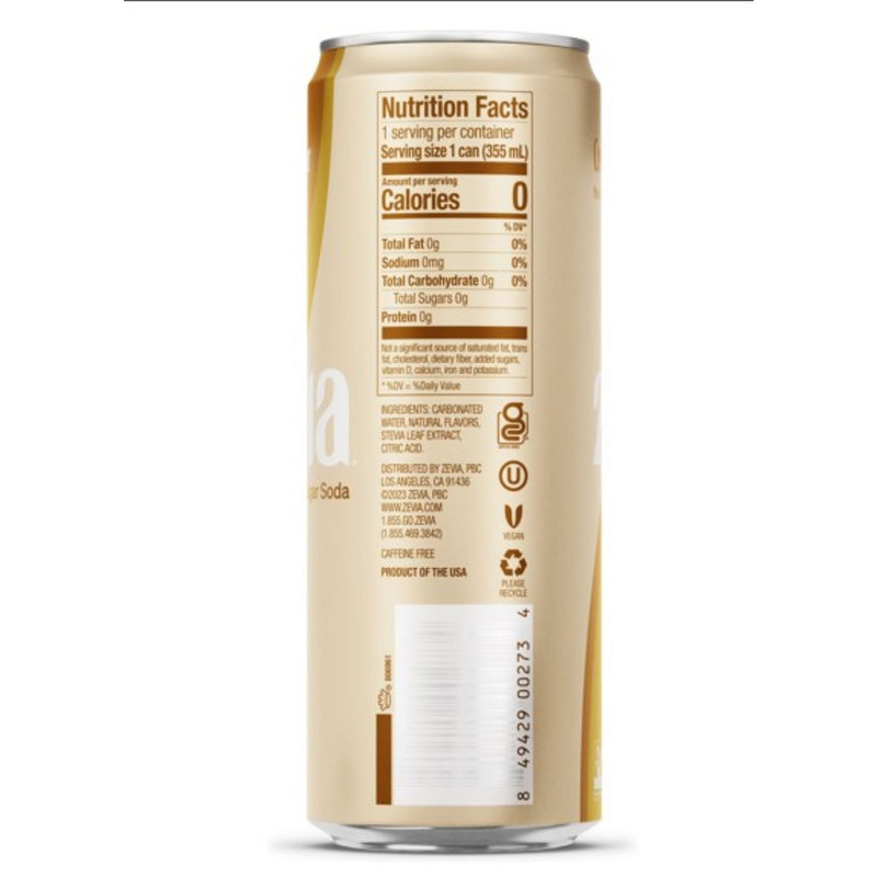 Zevia® Zero Sugar Naturally Sweetened Soda, Creamy Root Beer, 12 oz Can, 12/Carton (ZEV0190512) Case of 12