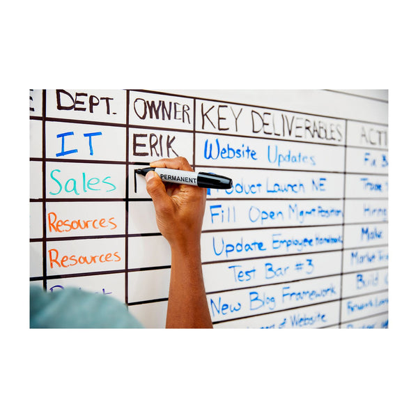 Post-it® Easy Erase Permanent Marker Whiteboard Surface, Laminate Film, 48" x 36", White (MMMEE4X3) Each