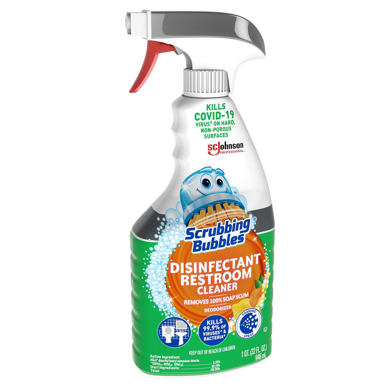 Scrubbing Bubbles Disinfectant Restroom Cleaner, Fresh Scent, 32 oz Spray Bottle, 8/Carton (SJN334879) Case of 8