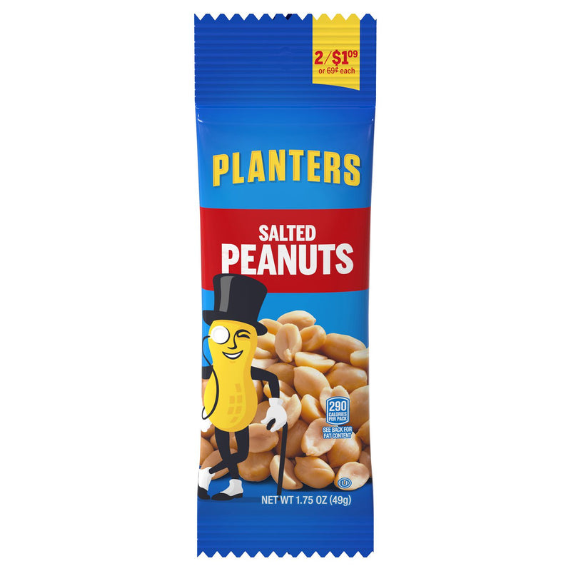 Planters Salted Peanuts, 1.75 oz Pack, 18 Packets/Box, 2 Boxes/Carton (GRR60004060) Case of 36