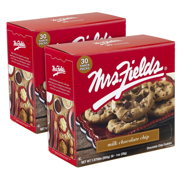 Mrs. Fields Cookies, Milk Chocolate Chip, 1 oz Individually Wrapped, 30/Box, 2 Boxes/Carton (GRR60004080) Case of 60
