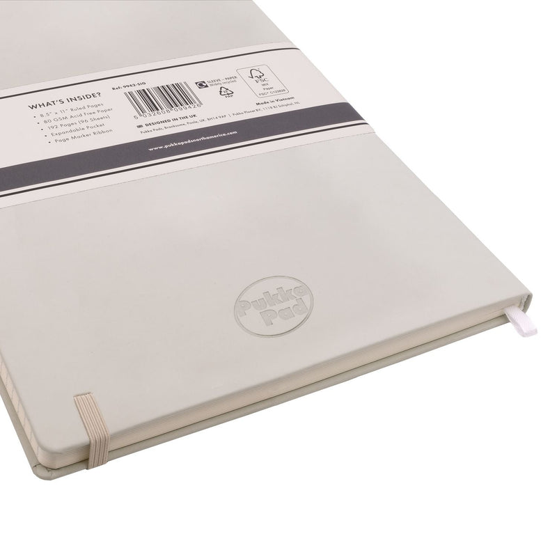 PUKKA PAD® Soft Cover Notebook, College Rule, Pebble Cover, (96) 11 x 8.5 Sheets (PUK9943SIG) Each