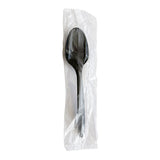 Boardwalk® Mediumweight Polypropylene Cutlery, Individually Wrapped, Spoon, Plastic, Black, 1,000/Carton (BWKSPOONBLPPIW) Case of 1000