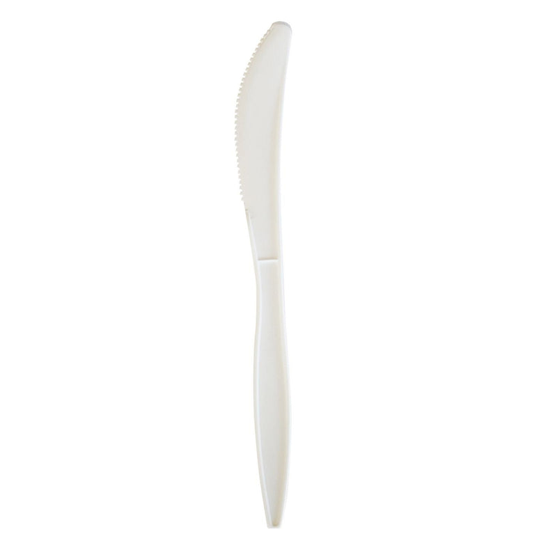 Boardwalk® Mediumweight Wrapped Polypropylene Cutlery, Knife, White, 1,000/Carton (BWKKNIFEMWPPIW) Case of 1000