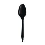 Boardwalk® Mediumweight Polypropylene Cutlery, Individually Wrapped, Spoon, Plastic, Black, 1,000/Carton (BWKSPOONBLPPIW) Case of 1000
