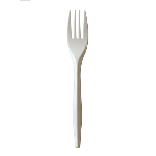 Boardwalk Mediumweight Polypropylene Cutlery, Fork, 5.51", Plastic, White, 1,000/Carton (BWKFORKPPMW) Case of 1000