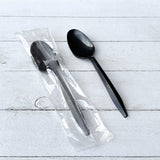 Boardwalk® Mediumweight Polypropylene Cutlery, Individually Wrapped, Spoon, Plastic, Black, 1,000/Carton (BWKSPOONBLPPIW) Case of 1000