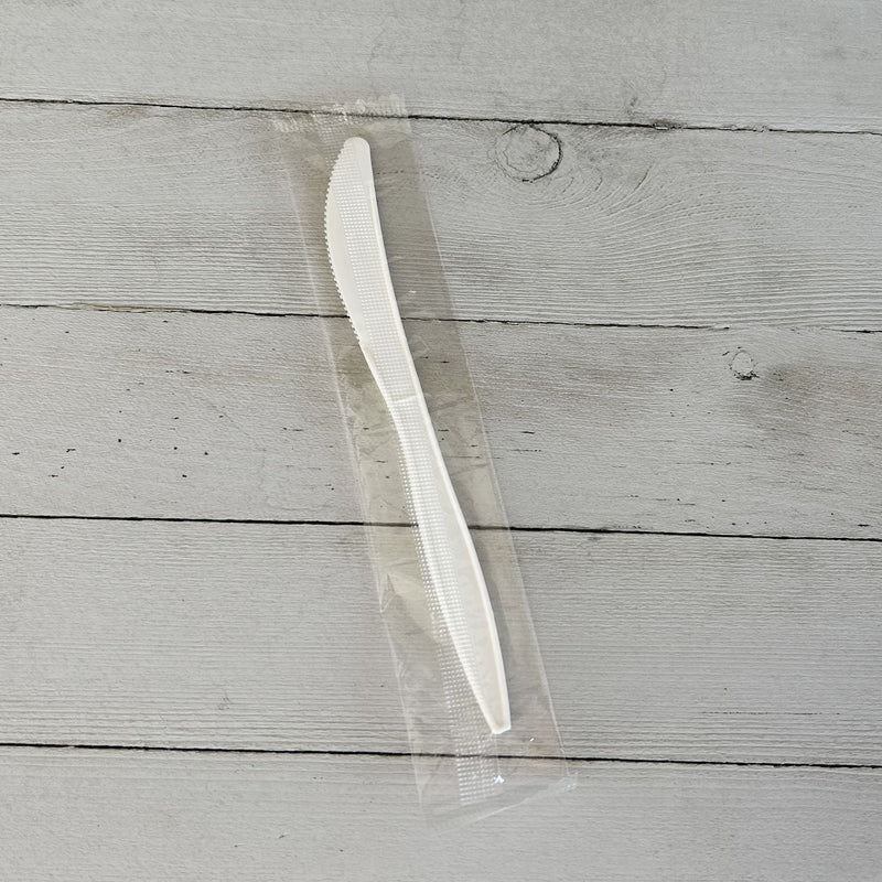 Boardwalk® Mediumweight Wrapped Polypropylene Cutlery, Knife, White, 1,000/Carton (BWKKNIFEMWPPIW) Case of 1000