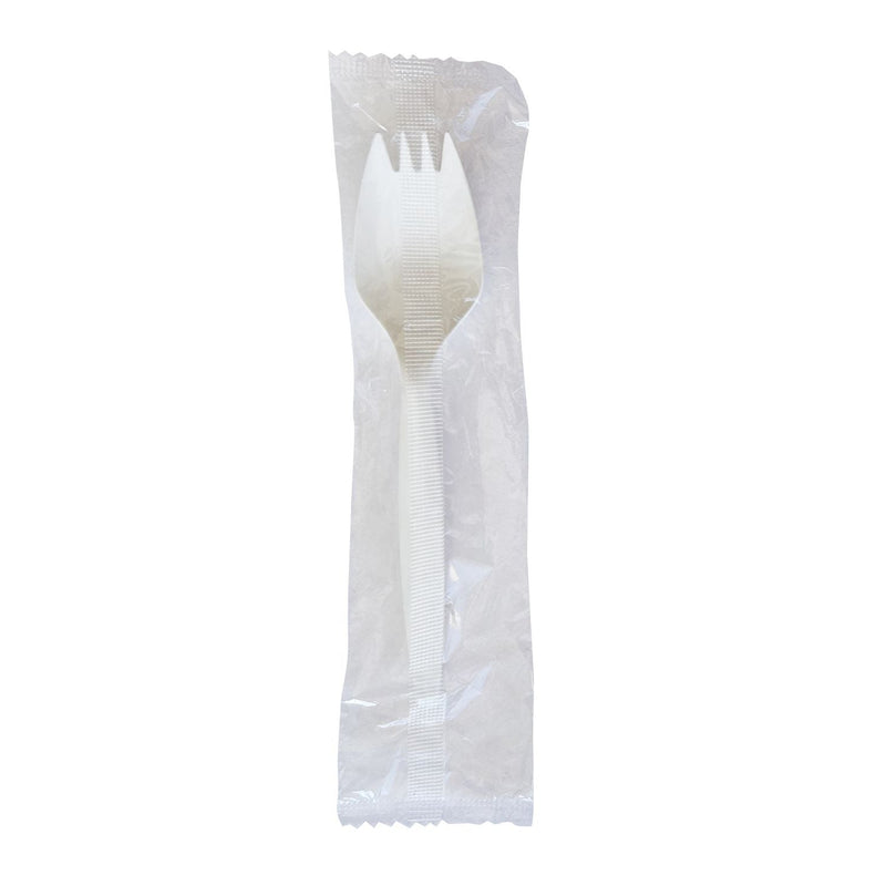Boardwalk Mediumweight Wrapped Polypropylene Cutlery, Spork, White, 1,000/Carton (BWKSPORKWHPPIW) Case of 1000