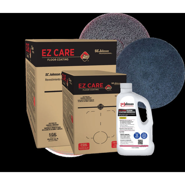 SC Johnson Professional® EZ Care Polishing Pad, 20" Diameter, Black/Gray, 2/Carton (SJN311182) Case of 2