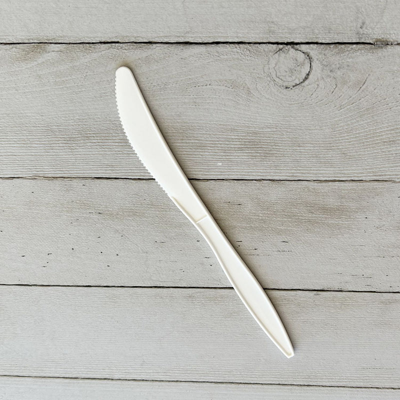Boardwalk® Mediumweight Polypropylene Cutlery, Knife, White, 1,000/Carton (BWKKNIFEPPMW) Case of 1000