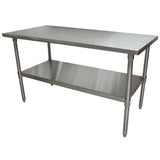 BK Resources Stainless Steel Flat Top Work Tables, 60w x 30d x 36h, Silver, 2/Pallet (BKE2VT6030) Each