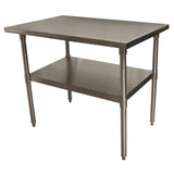 BK Resources Stainless Steel Flat Top Work Tables, 48w x 30d x 36h, Silver, 2/Pallet (BKE2VT4830) Each