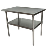 BK Resources Stainless Steel Flat Top Work Tables, 48w x 24d x 36h, Silver, 2/Pallet (BKE2VT4824) Each