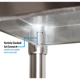 BK Resources Stainless Steel Flat Top Work Tables, 48w x 24d x 36h, Silver, 2/Pallet (BKE2VT4824) Each