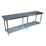 BK Resources Stainless Steel Flat Top Work Tables, 96w x 30d x 36h, Silver, 2/Pallet (BKE2VT9630) Each