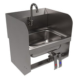 BK Resources Stainless Steel Hand Sink with Side Splashes, 14" l x 10" w x 5" d (BKEHSW14101SBKP) Each