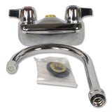 BK Resources WorkForce Standard Duty Faucet, 9.5" Height/5" Reach, Chrome-Plated Brass (BKEBKFW5GM) Each