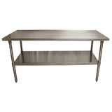 BK Resources Stainless Steel Flat Top Work Tables, 72w x 30d x 36h, Silver, 2/Pallet (BKE2VT7230) Each