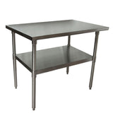 BK Resources Stainless Steel Flat Top Work Tables, 48w x 24d x 36h, Silver, 2/Pallet (BKE2VT4824) Each