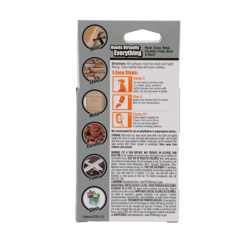 Clear Gorilla Glue, 1.75 oz Bottle (GOR4500102) Each