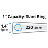 Avery® Durable View Binder with DuraHinge and Slant Rings, 3 Rings, 1" Capacity, 11 x 8.5, White, 12/Carton (AVE17012CT)