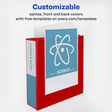 Avery® Heavy-Duty View Binder with DuraHinge and One Touch EZD Rings, 3 Rings, 2" Capacity, 11 x 8.5, Red, 6/Carton (AVE79225CT) Case of 6