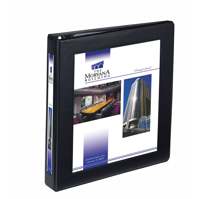 Avery® Framed View Heavy-Duty Binders, 3 Rings, 1" Capacity, 11 x 8.5, Black, 12/Carton (AVE68054CT)