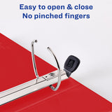 Avery® Heavy-Duty View Binder with DuraHinge and One Touch EZD Rings, 3 Rings, 2" Capacity, 11 x 8.5, Red, 6/Carton (AVE79225CT) Case of 6