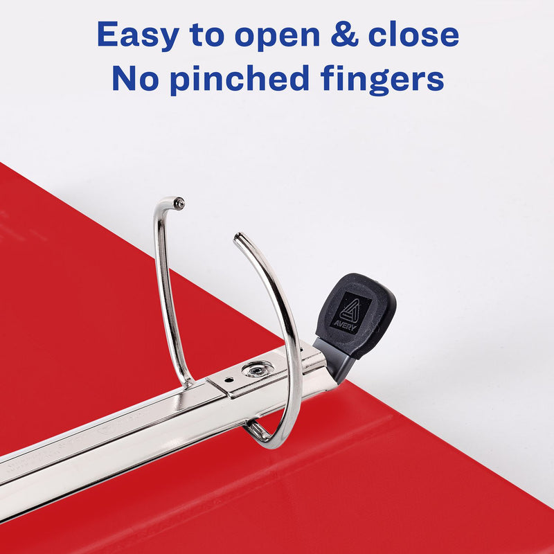 Avery® Heavy-Duty View Binder with DuraHinge and One Touch EZD Rings, 3 Rings, 2" Capacity, 11 x 8.5, Red, 6/Carton (AVE79225CT) Case of 6