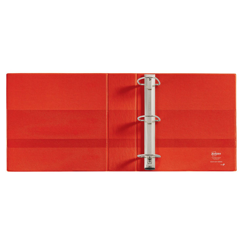 Avery® Heavy-Duty View Binder with DuraHinge and Locking One Touch EZD Rings, 3 Rings, 3" Capacity, 11 x 8.5, Red, 4/Carton (AVE79325CT) Case of 4