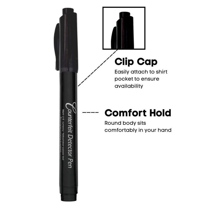 Dri-Mark® Counterfeit Bill Detector Marker Pen, 3 x 7.25 x 0.6, Black, 50/Pack (DRICFD50PK) Pack of 50