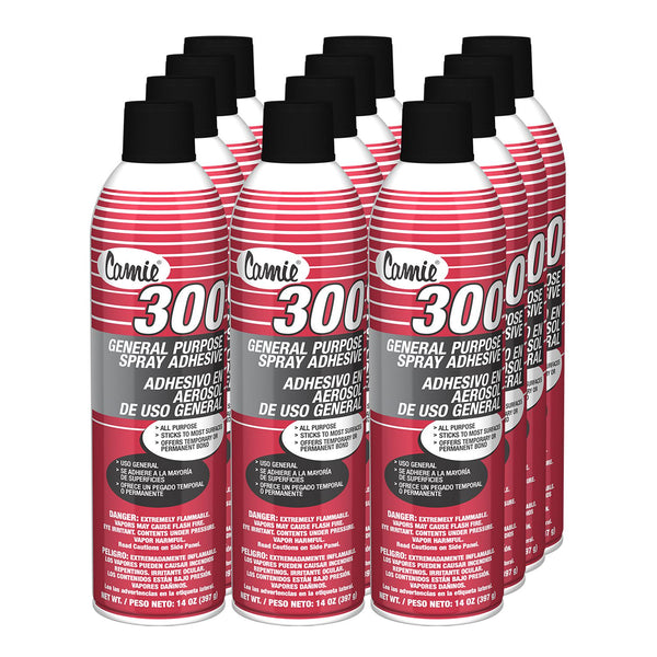 Camie 300 General Purpose Spray Adhesive, 14 oz, 12/Carton (CGC300) Case of 12