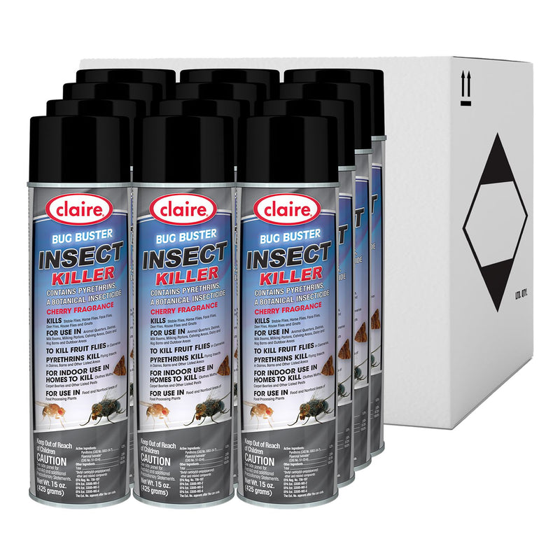 Claire® Bug Buster Insect Killer, 15 oz Aerosol Spray, 12/Carton (CGC271) Case of 12
