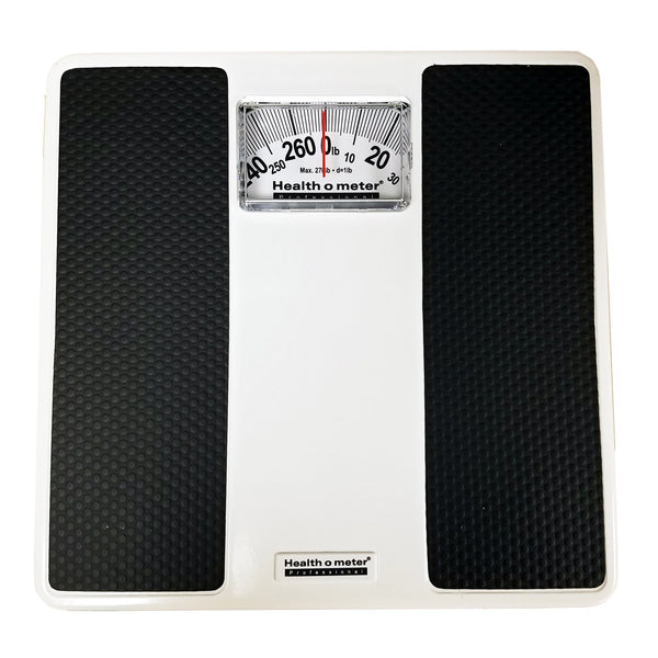 Health O Meter® Floor Scale Dial Display 270 lbs. Capacity Black / White Analog (806383_EA) 1/EA