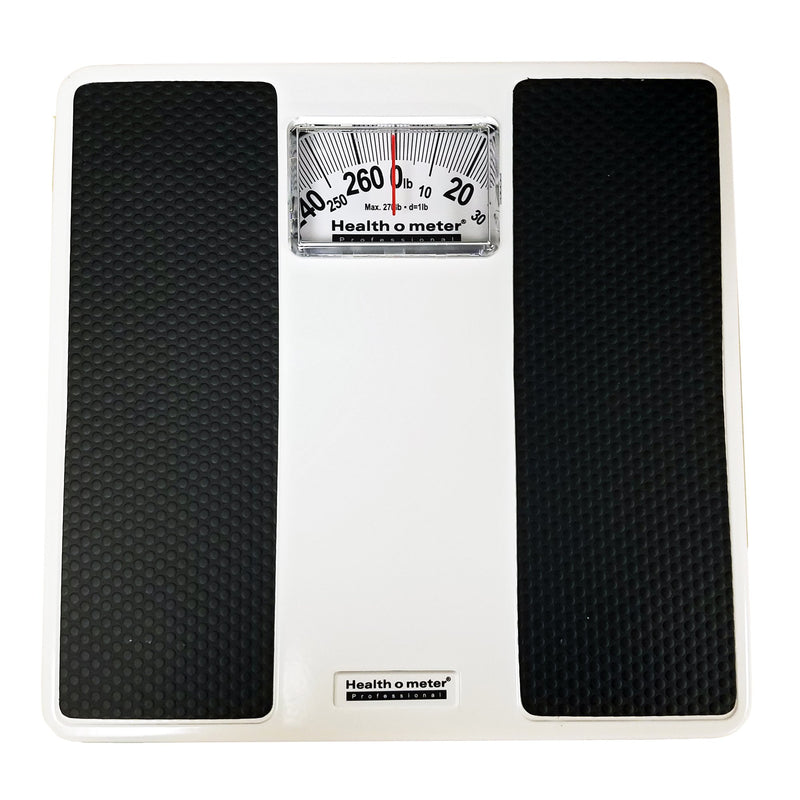 Health O Meter® Floor Scale Dial Display 270 lbs. Capacity Black / White Analog (806383_EA) 1/EA