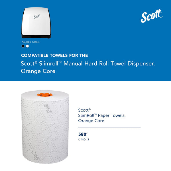 Scott Slimroll Manual Towel Dispenser, 12.65 x 13.02 x 7.18, White (KCC47091) Each