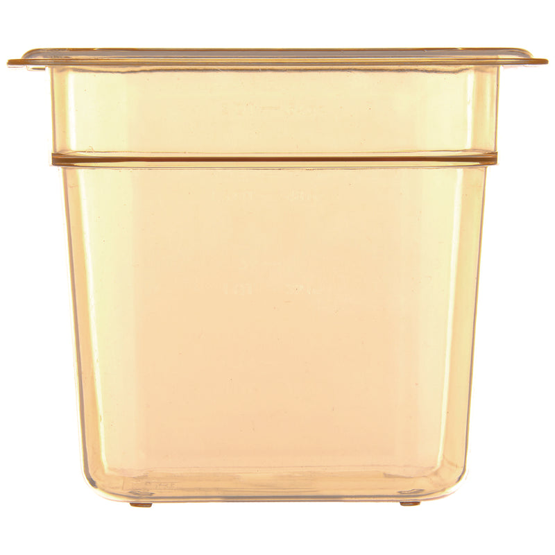 Carlisle StorPlus High Heat Food Pan, 2.5 qt, 6.38 x 6.75 x 6, Amber, Plastic (CFS3088513) Each
