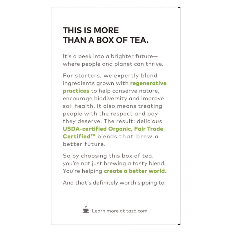 Seattle's Best Tea Bags, Organic Green Ginger, 16/Box, 6 Boxes/Carton (TZO00356) Case of 96
