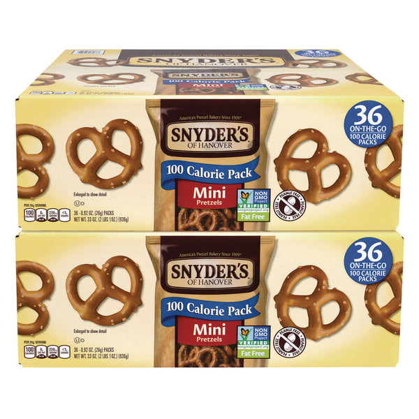 Snyder Manufacturing, Inc. Mini Pretzels. 0.92 oz Pack, 36 Packs/Box, 2 Boxes/Carton (GRR60004087) Case of 72