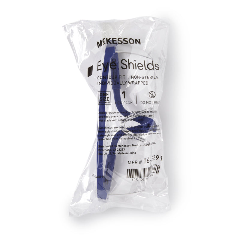 McKesson Eye Shield Side Shield Clear Tint Blue / Clear Frame Over Ear One Size Fits Most (1052254_BX) 25/BX